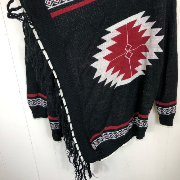 May & July Open Wrap Cardigan Sweater Aztec Pattern Sz S - Picture 6 of 6